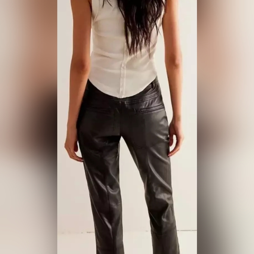 Free Pepple We The Free Rebel Vegan Leather Pants/Black - Picture 4 of 16
